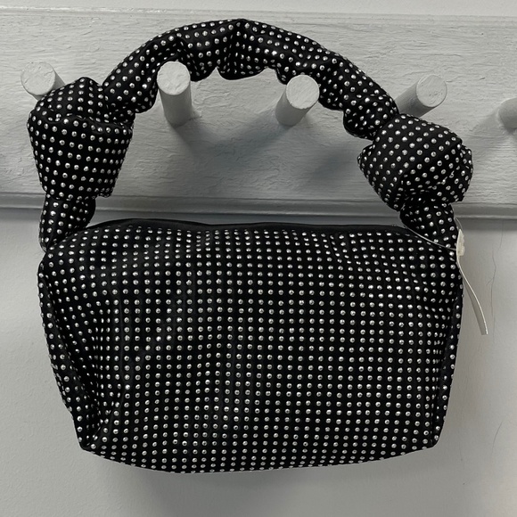 J. Crew Factory Studded Double Knot Handbag, Black and Silver - NWT - Picture 1 of 4
